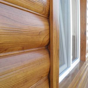 Металлосайдинг Термастил сруб золотой дуб Китай 0.4 мм