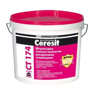 Силикон-силикатная  штукатурка "камешковая" CT 174 Ceresit, 25 кг (Зерно 1.5 мм)