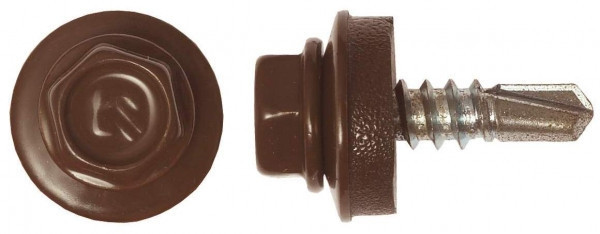 Саморез 19 мм (по металлу) Коричневый 8017