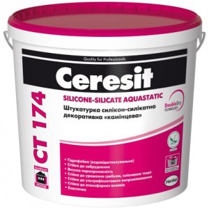 Силикон-силикатная  штукатурка "камешковая" CT 174 Ceresit, 25 кг (Зерно 1.5 мм)