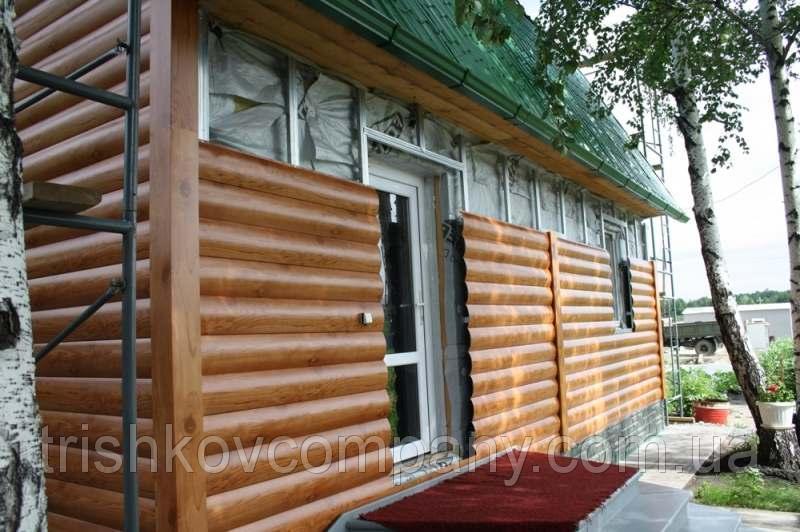 Фасадный сайдинг сруб Термастил Мореный дуб 0,4 мм Ю.Корея