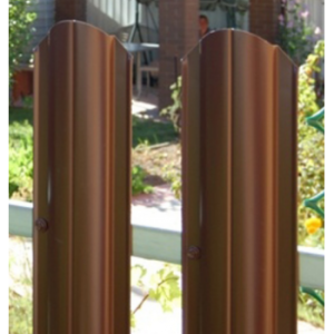 Трапециевидный штакетник 113 мм двухсторонний темно серый глянец , дуб длинна 50 см.