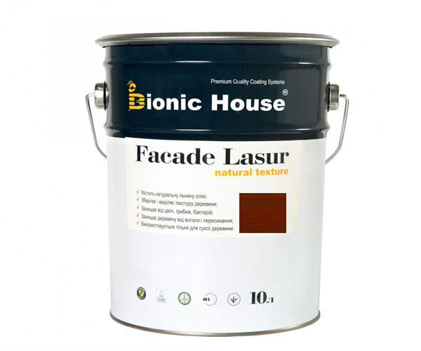 Краска для дерева FACADE LASUR Bionic-House 10л Шоколад А109