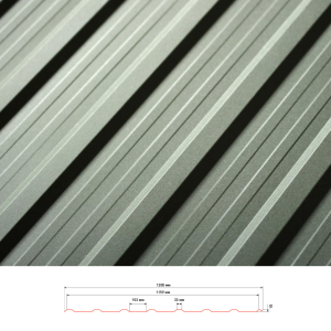 Профнастил фасадный Т-15 (цвет 9006 металлик - глянец) металл Модуль Украина 0,45 мм