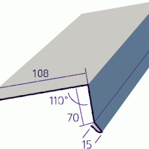 Карнизная планка оцинкованная 0,5 мм  - капельник для плоских кровель
