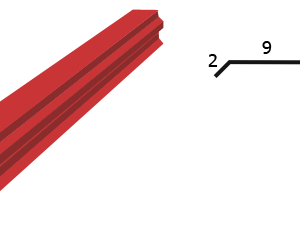 Планка ветровая фигурная 0,5 мм РЕ Ral 3005 2 метра