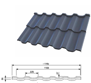 Металлочерепица REN 0,5 мм RAL 7024 PE 25 MK - Pruszynski