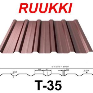 Профиль кровельный Т 35-88-1050 Ruukki 0,5 мм | RR | 887 | 32 | Crown BT
