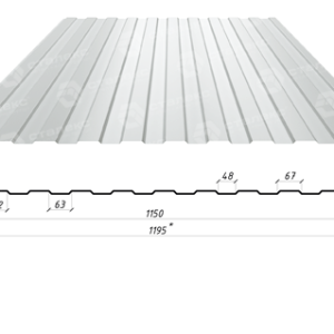 Профнастил стеновой на забор ПС 8 / 0,45 мм / RAL 9003