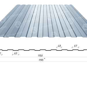 Профнастил стеновой на забор ПС 8 / 0,45 мм / RAL 9006