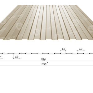 Профнастил стеновой на забор ПС 8 / 0,45 мм / RAL 1015