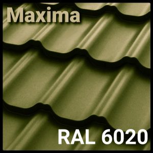 Металлочерепица MAXIMA™ 0,45 мм| Ral 6020 |лист (1195 мм х 2250) 2,689 м кв|