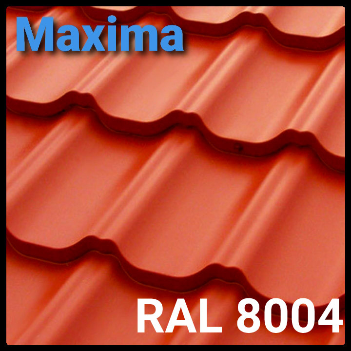 Металлочерепица RAL 8004 MAXIMA 0,45 мм PEMA - Optima Steel