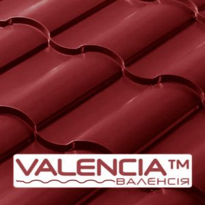 Металлочерепица VALENCIA 0,43 мм PEMA RAL 3005 Optima Steel