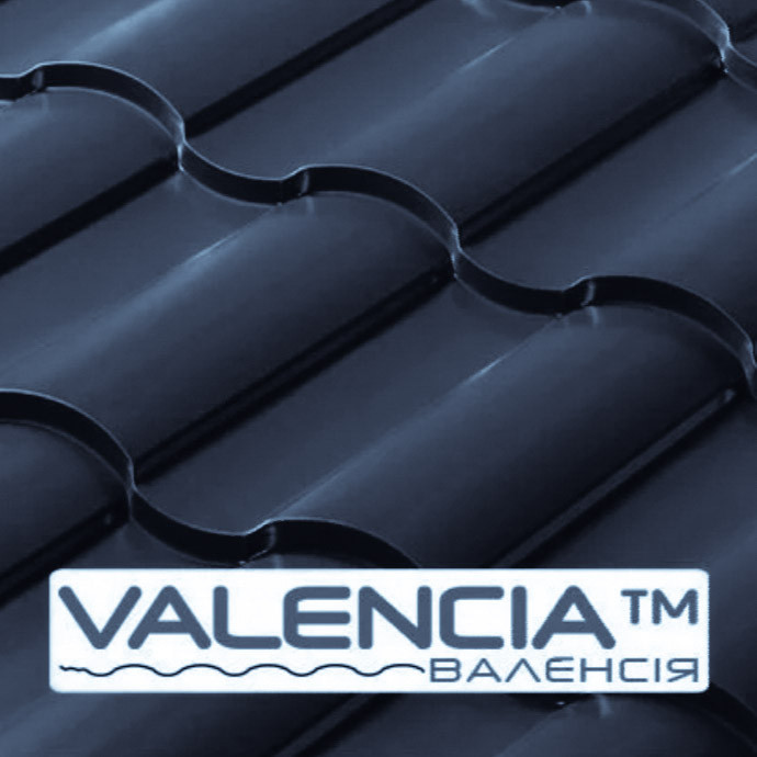 Металлочерепица VALENCIA 0,45 мм PEMA RAL 7024 Optima Steel