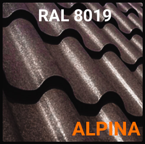 Металлочерепица ALPINA ™ 0,45 мм PEMA RAL 8019 Optima Steel
