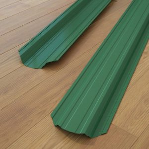 Забор штакетник трапециевидный металлический зелёный двухсторонний глянец - Матт.