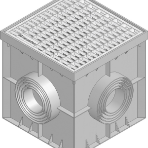 Точечний дренаж HAURATON Recyfix Point 30/30 (300х 300х 300), PE-PP (сірий) з пластик. корзиною для сміття,
