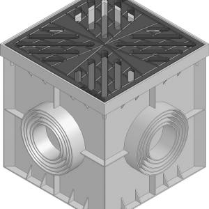 Точечний дренаж HAURATON Recyfix Point 30/30 (300х 300х 300), PE-PP (сірий) з пластик. корзиною для сміття,