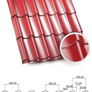 Металлочерепица Диамант МАТ 0,45 мм Словакия ZARTMET