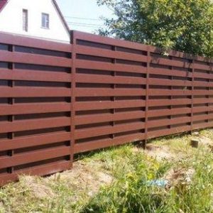 Забор горизонтальный металлический двухстороннее заполнение Ранчо Oberig