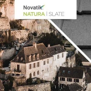 Композитная черепица Novatik NATURA SLATE silver moon (серебристый серый)