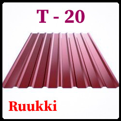 Профнастил Ruukki T20 | 0,5 мм | глянец | Цинк 275 | RR 29 - RR 887 |