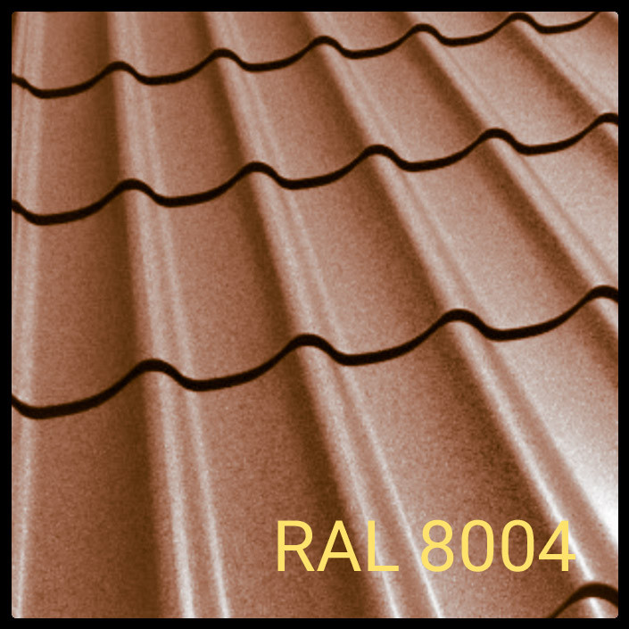 Металлочерепица MELBOURNE 0,5 мм RAL 8004 Matt