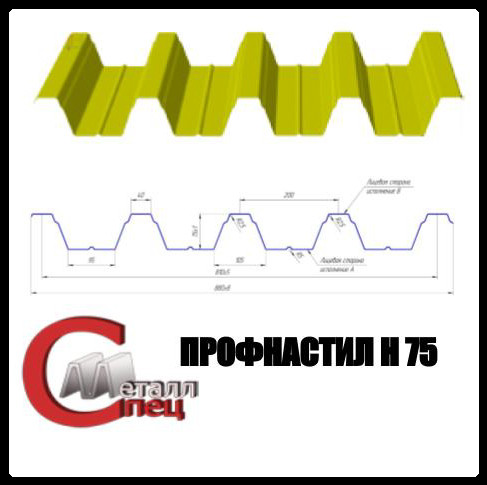 Профнастил несущий Н-75 (Харьков)