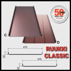 Кровельные фальцы-Ruukki Classic Premium- 0.6 мм  embossed, фальцевая кровля из Финляндии.