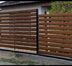 Забор горизонтальный металлический одностороннее заполнение Ранчо Oberig