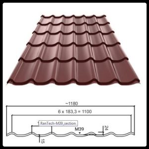 Металлочерепица RanTech™ RAL 8017 Рантех М-39 Матовая 0,43 мм