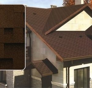 Битумная однослойная черепица Акваизол акцент горный Каньон коричневый