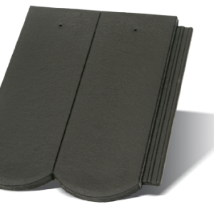 Цементно-песчаная черепица Рундо (цвет Антрацит)