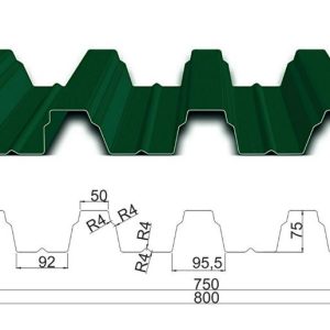 Профнастил Н-75 / 0,5 мм / Алмет / RAL