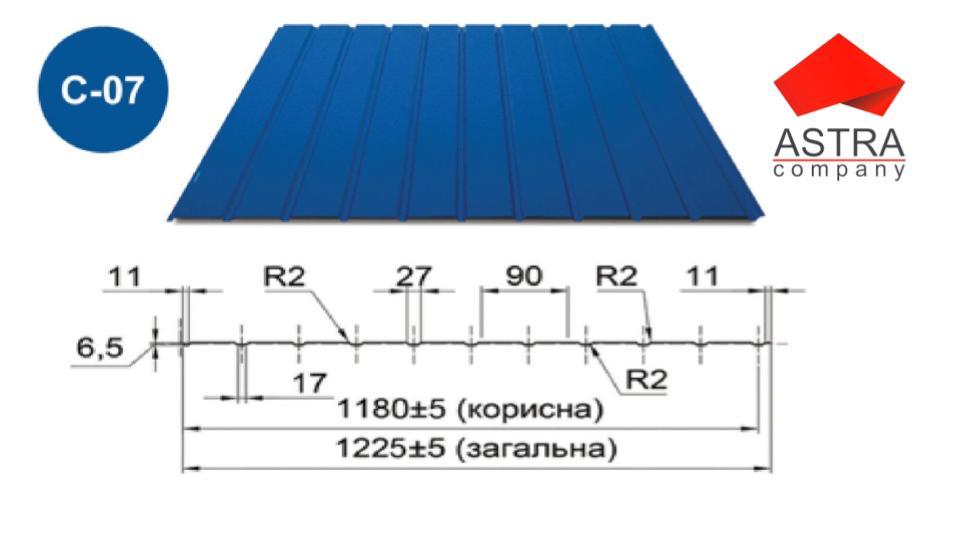 Профнстил С-7 Астра 0.4 мм / RAL