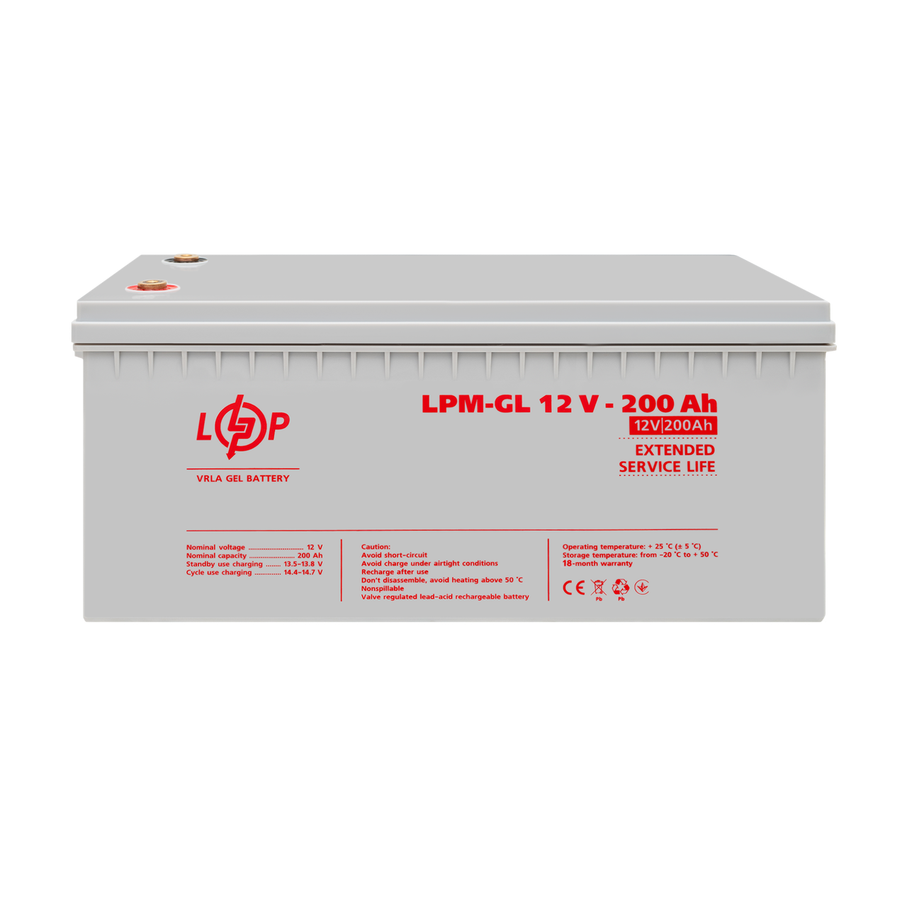 Акумулятор гелевий LPM-GL 12V - 200 Ah — изображение 2