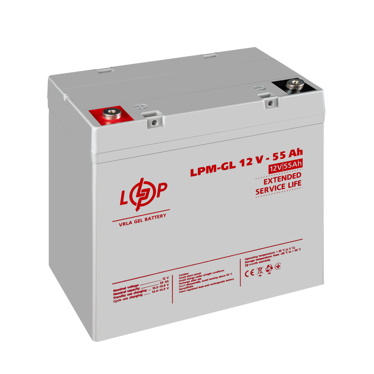 Аккумулятор гелевий LPM-GL 12V - 55 Ah — изображение 3