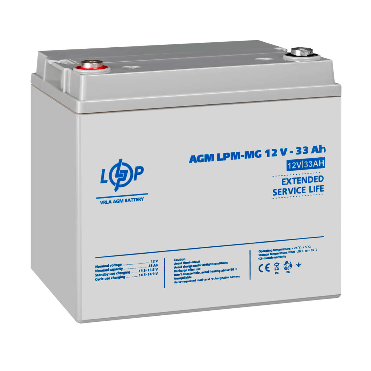 Акумулятор мультигелевий LPM-MG 12V - 33 Ah — изображение 3