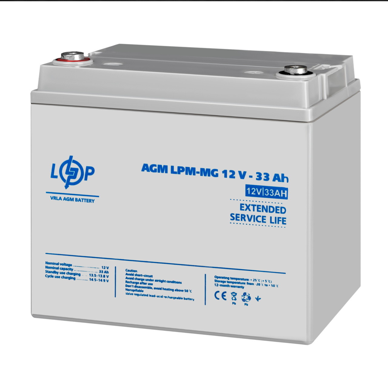 Акумулятор мультигелевий LPM-MG 12V - 33 Ah — изображение 4