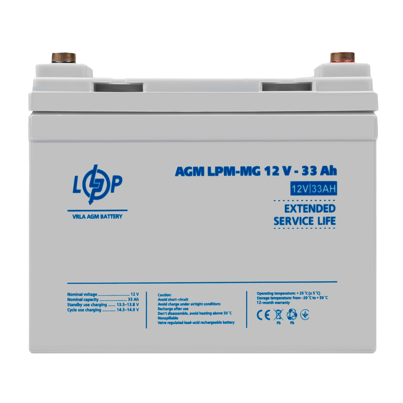 Акумулятор мультигелевий LPM-MG 12V - 33 Ah + справа