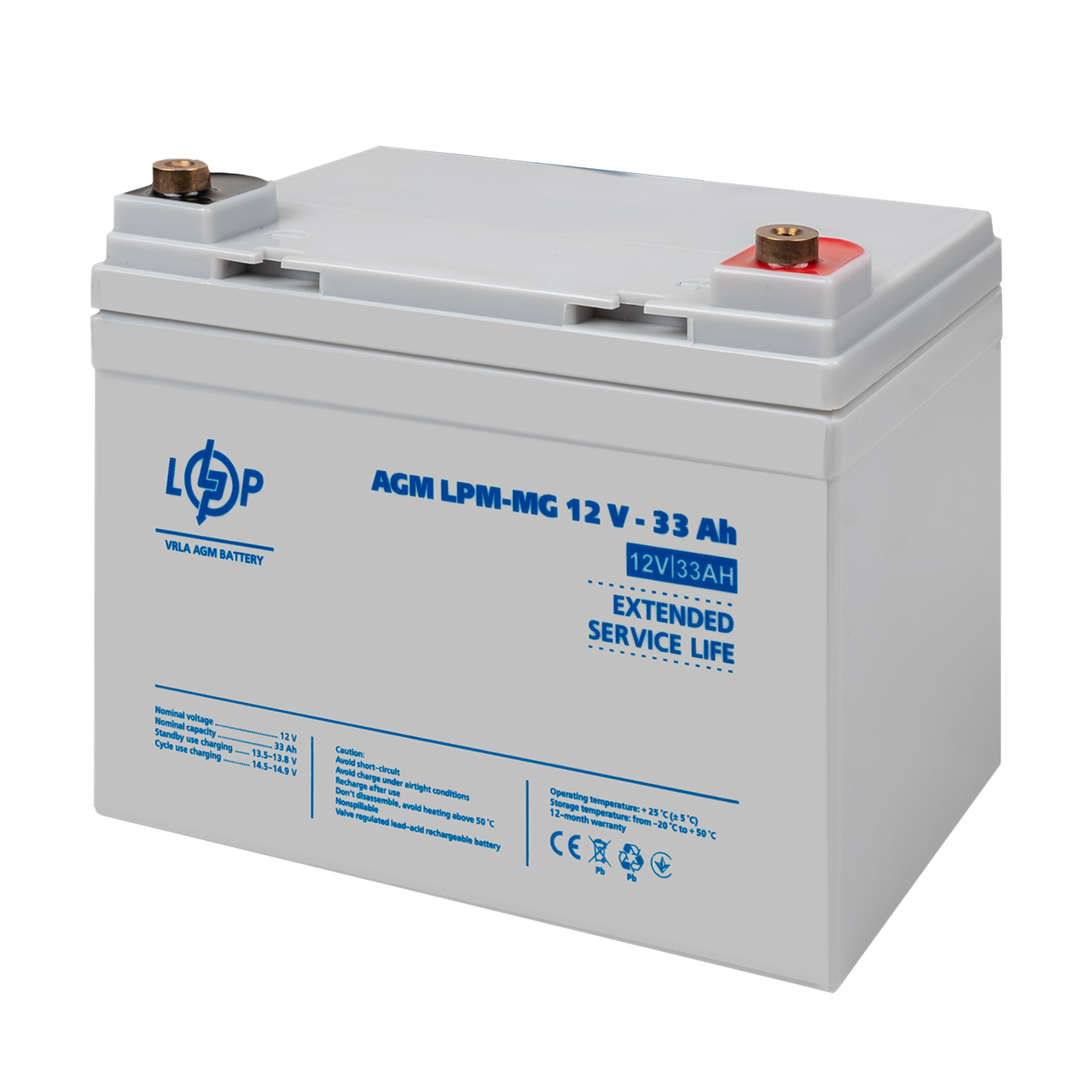 Акумулятор мультигелевий LPM-MG 12V - 33 Ah + справа — изображение 3
