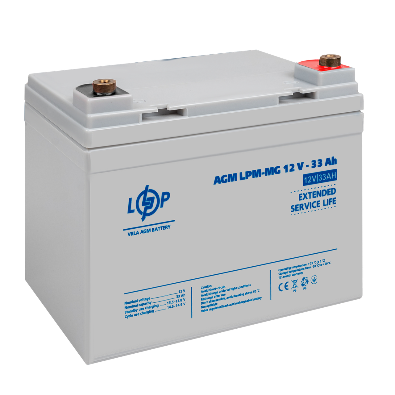 Акумулятор мультигелевий LPM-MG 12V - 33 Ah + справа — изображение 4