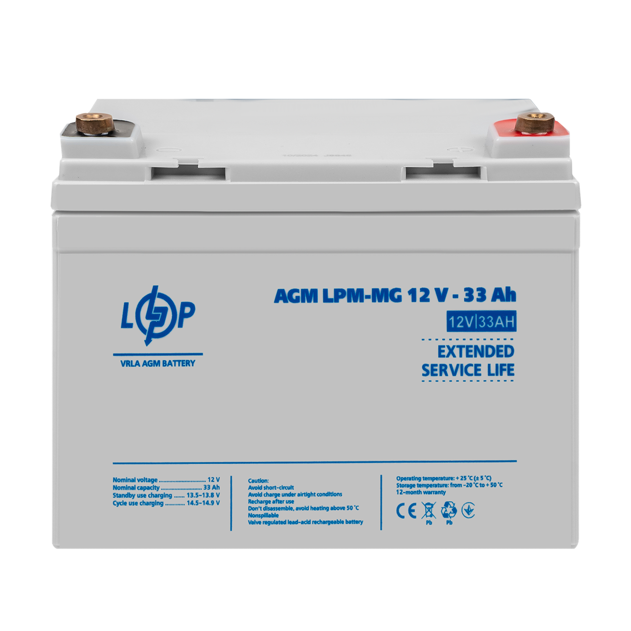 Акумулятор мультигелевий LPM-MG 12V - 33 Ah + справа — изображение 2