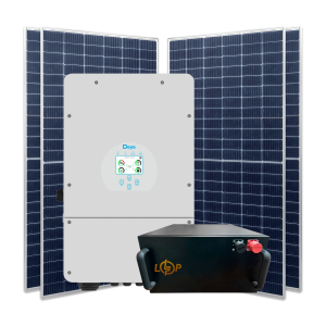 Гібридна станція 10 кВт (1ф.) з LiFePO4 на 11,8 кВт (двосторонні панелі)