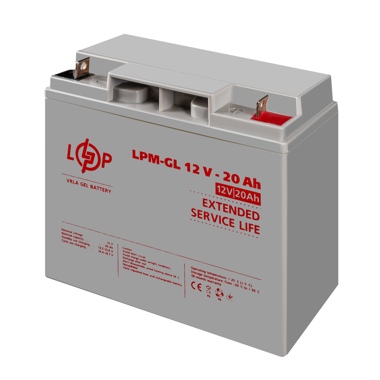 Акумулятор гелевий LPM-GL 12V - 20 Ah — изображение 3