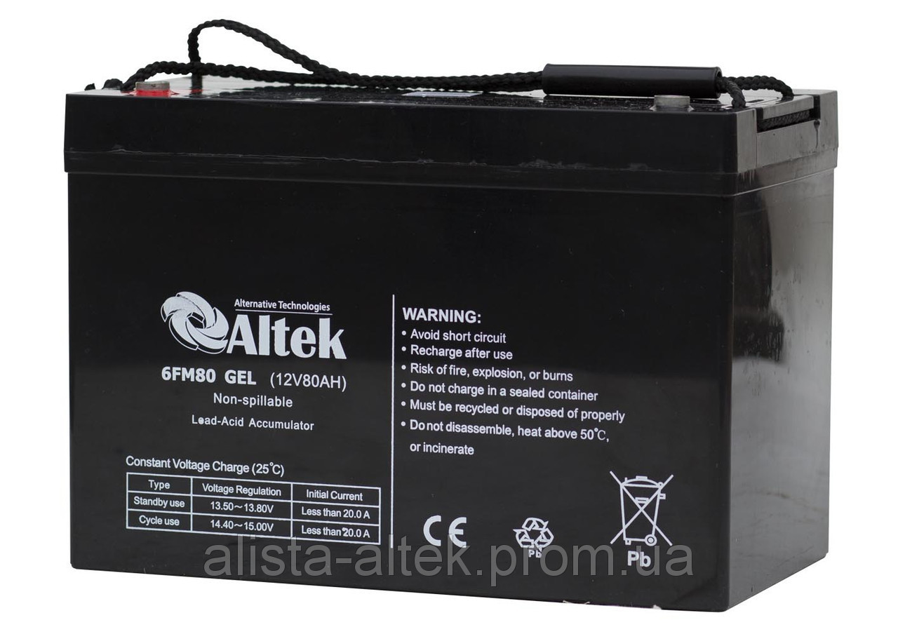 Акумуляторна батарея Альтек 80 А·год GEL — изображение 2